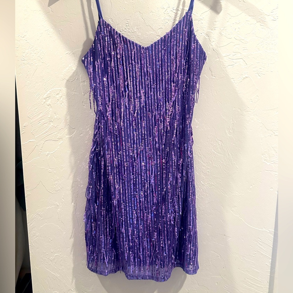 Purple Francesca Sequin dress